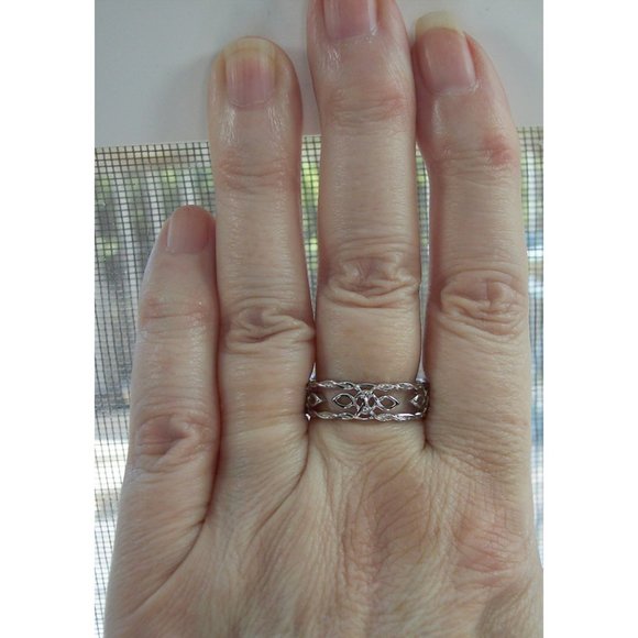 925 STERLING SILVER Celtic Autumn Open Work Eternity Band Ring - Picture 4 of 15
